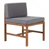 OWSANCHBR Light Brown Patio Side Chair with Gray Cushion