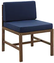 OWSANCHDBBU Dark Brown Patio Side Chair with Blue Cushion-1