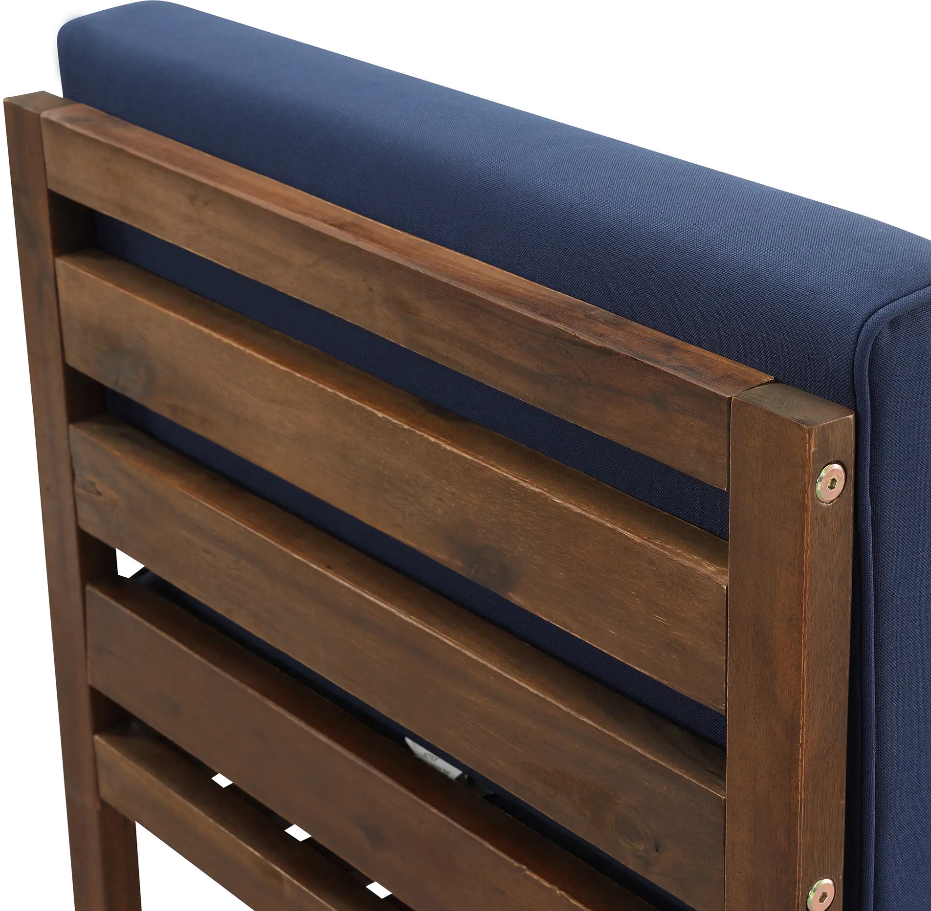OWSANCHDBBU Dark Brown Patio Side Chair with Blue Cushion-4