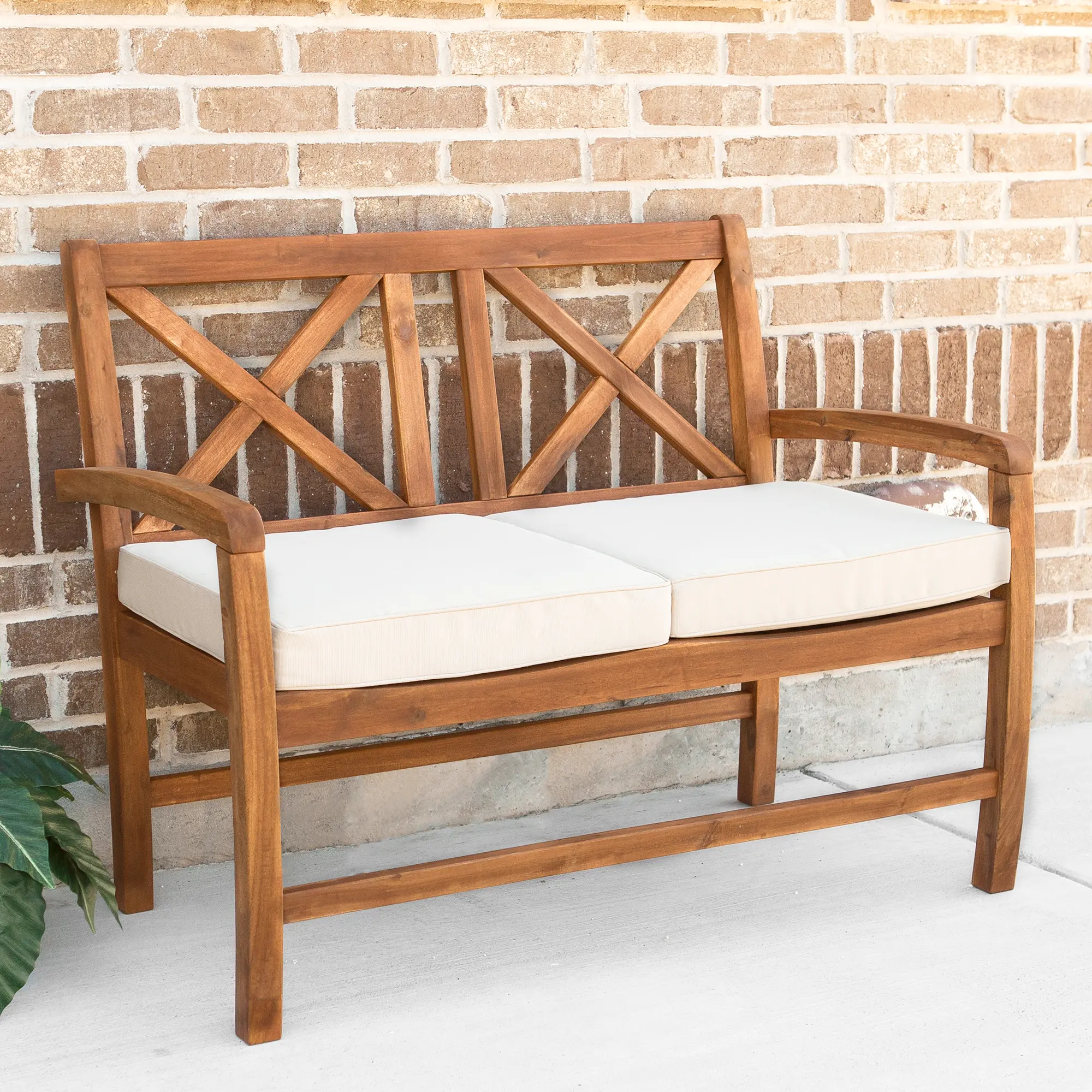 OWXBLSBR Brown Patio X-Back Loveseat-1