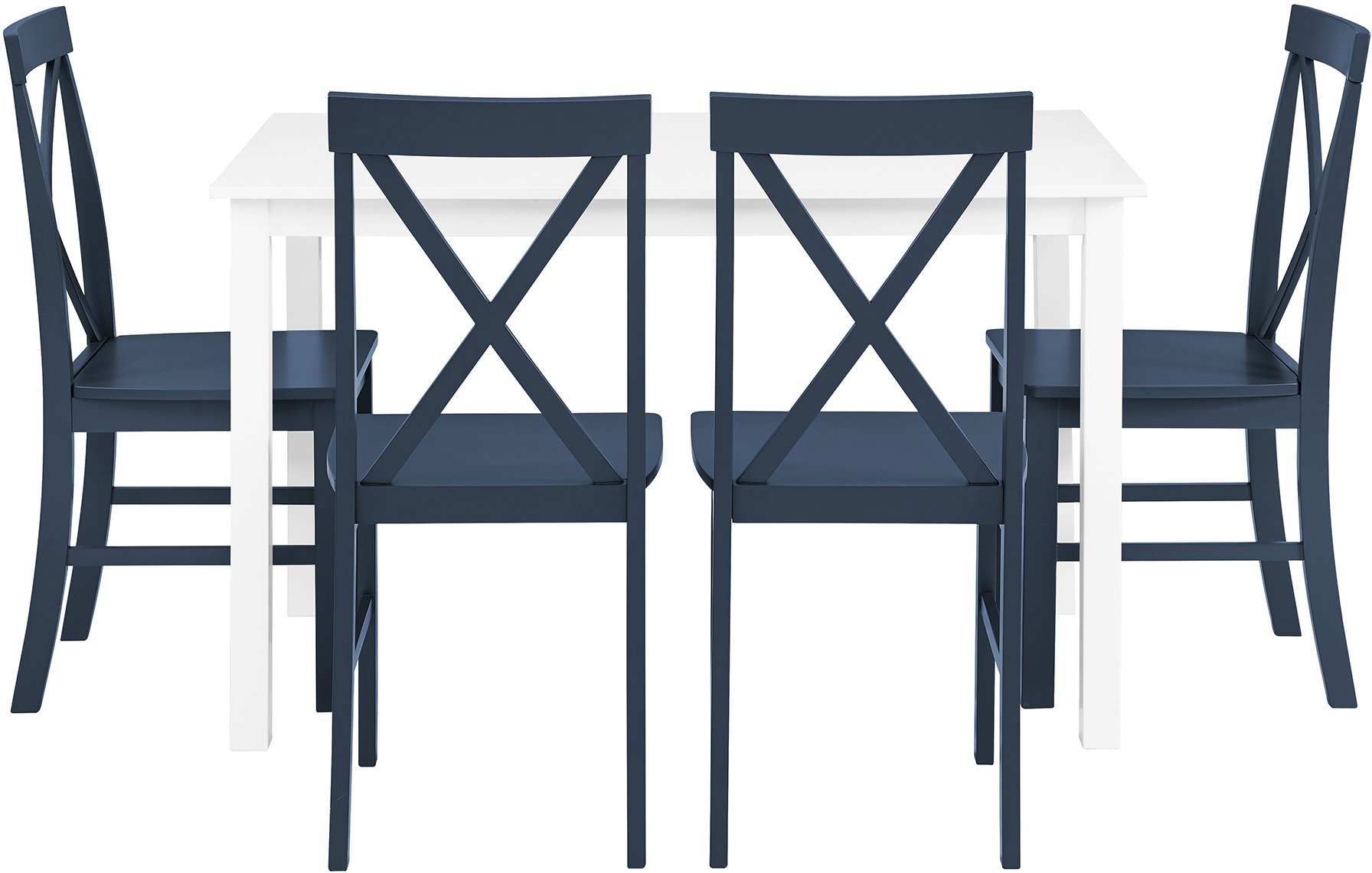 TW485PCXBBU White and Navy 5 Piece Dining Room Set - McHale-3