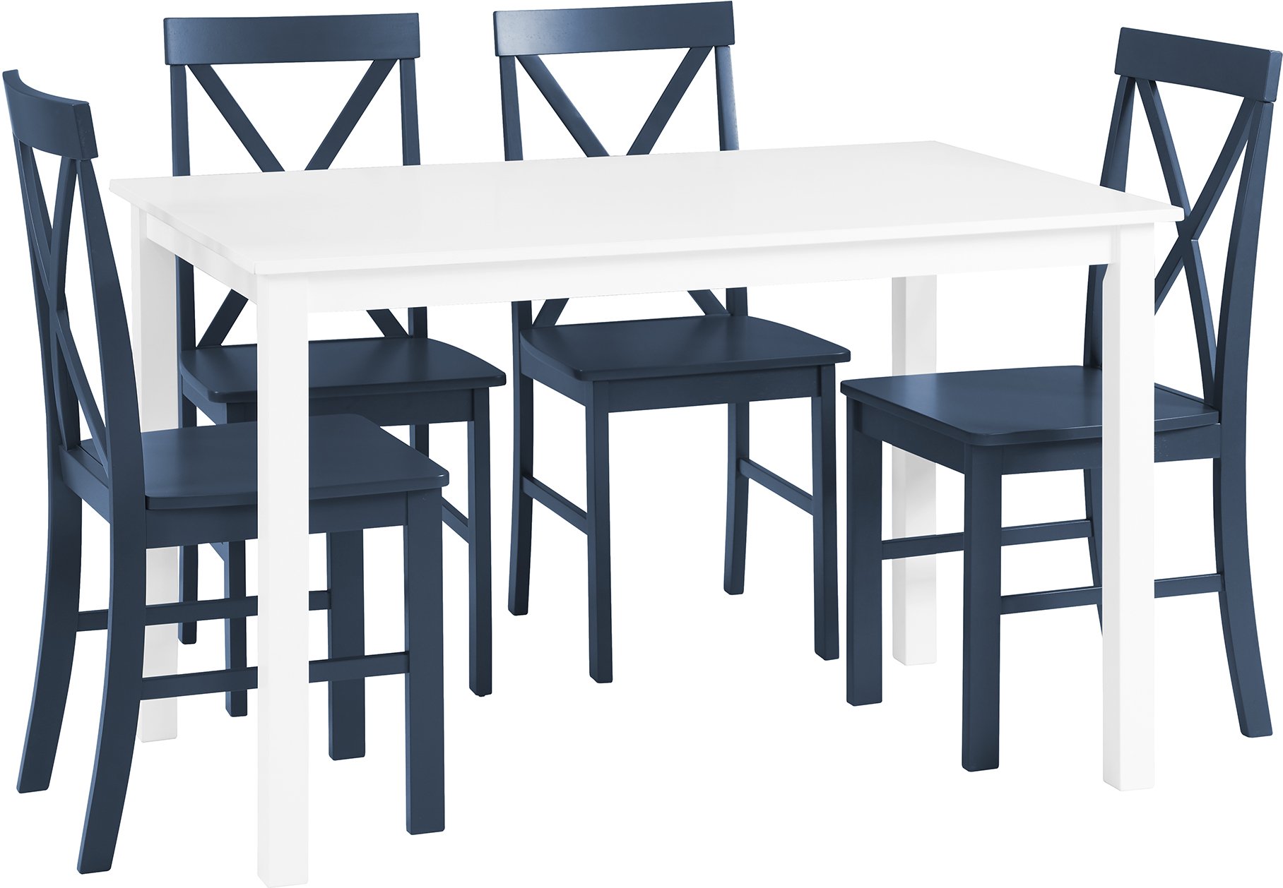 TW485PCXBBU White and Navy 5 Piece Dining Room Set - McHale-4