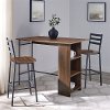 TW48LNSB3PDW Brown Storage 3 Piece Counter Height Dining Room Set - Lena