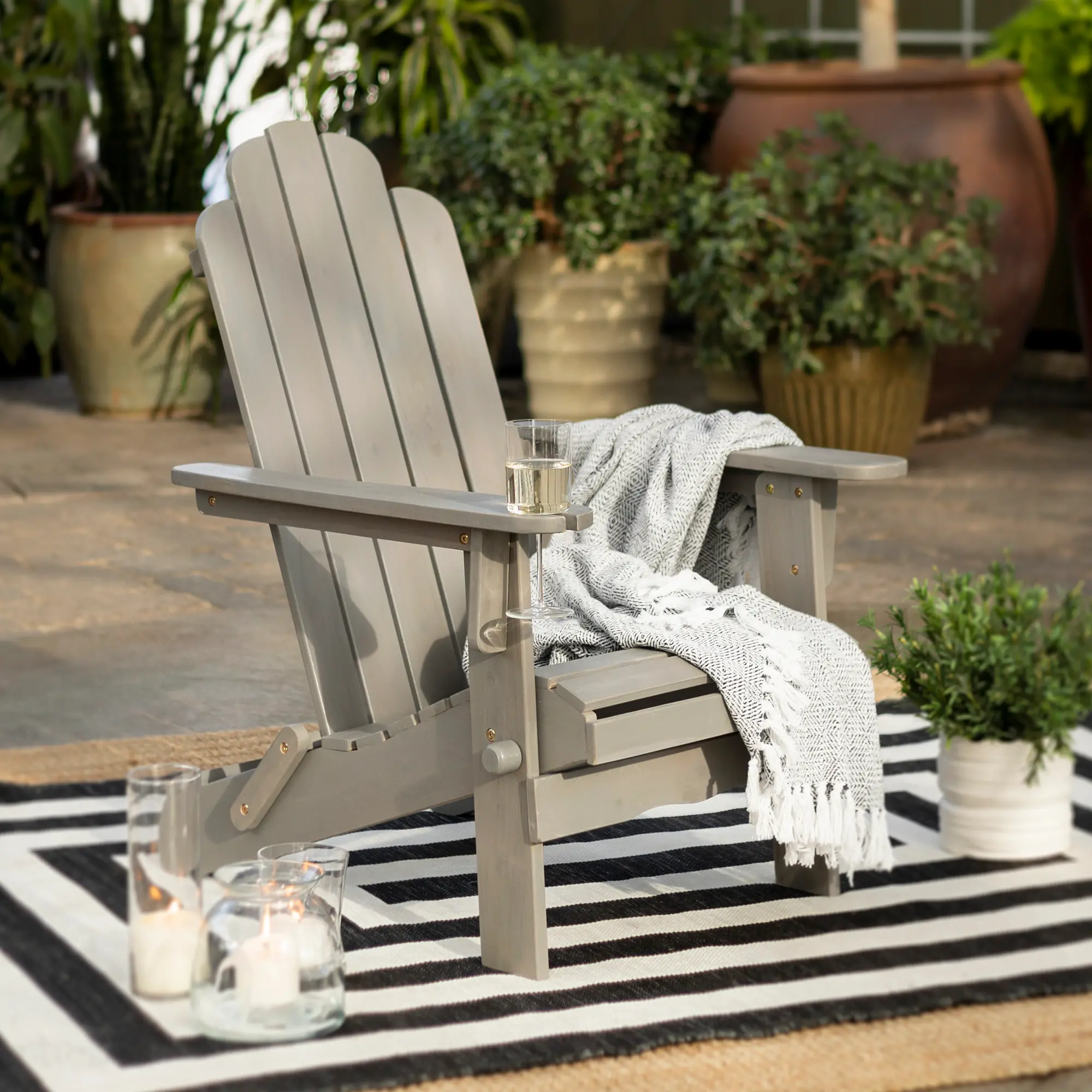 OWACKDGW Gray Wash Wood Adirondack Patio Chair-1