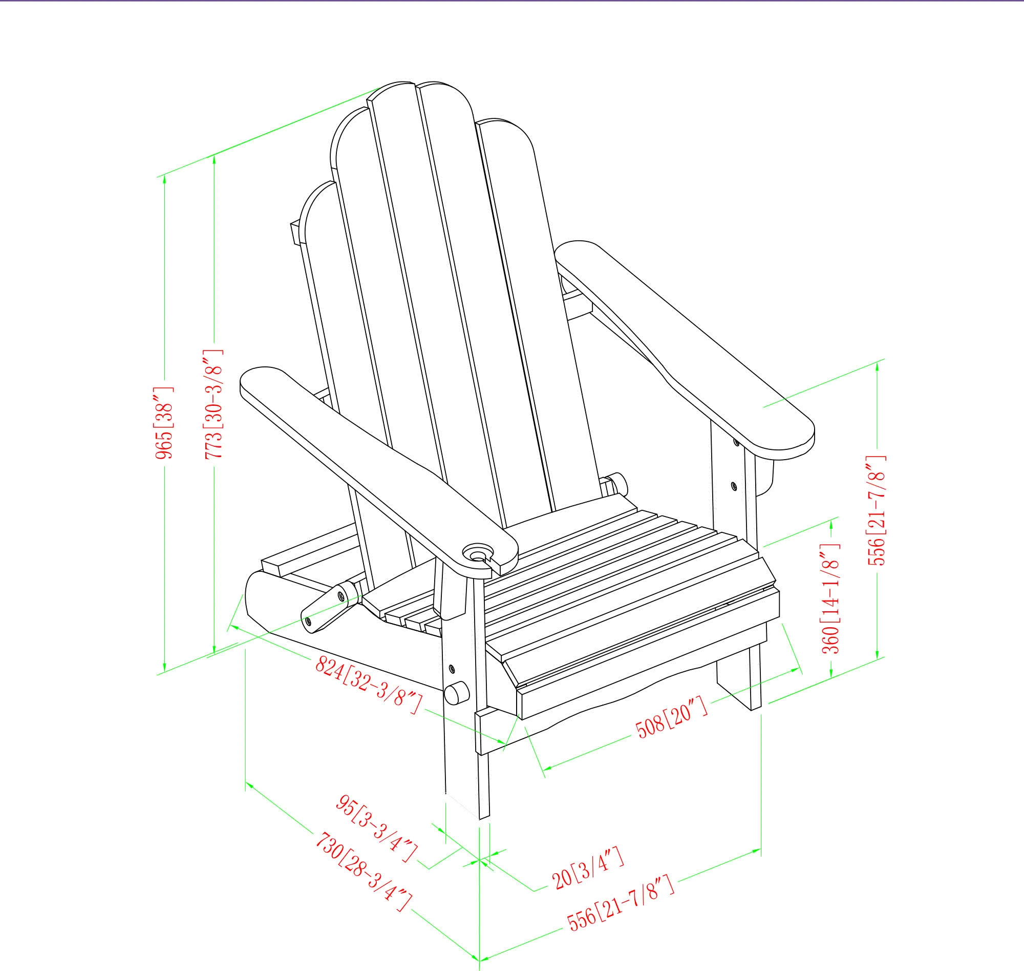 OWACKDGW Gray Wash Wood Adirondack Patio Chair-5