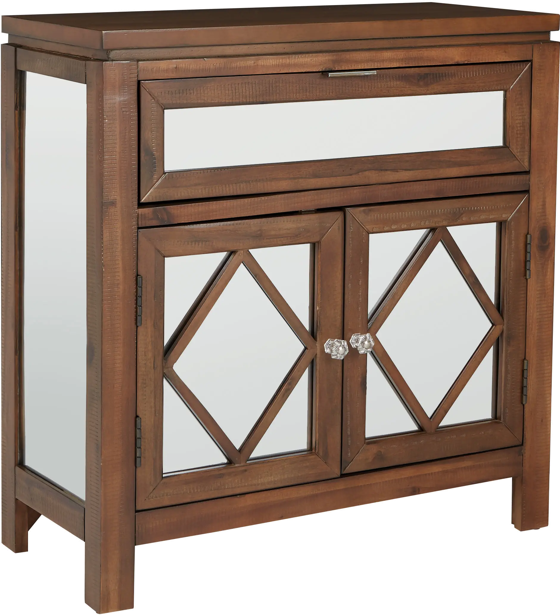 Antique Natural Brown Storage Accent Cabinet - Benton-1