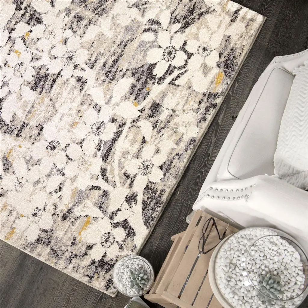9501/5X8 Studio 5 x 8 Asian Garden Light Gray Area Rug-2