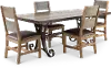 Clearance Antique Pine and Metal 5 Piece Dining Room Set