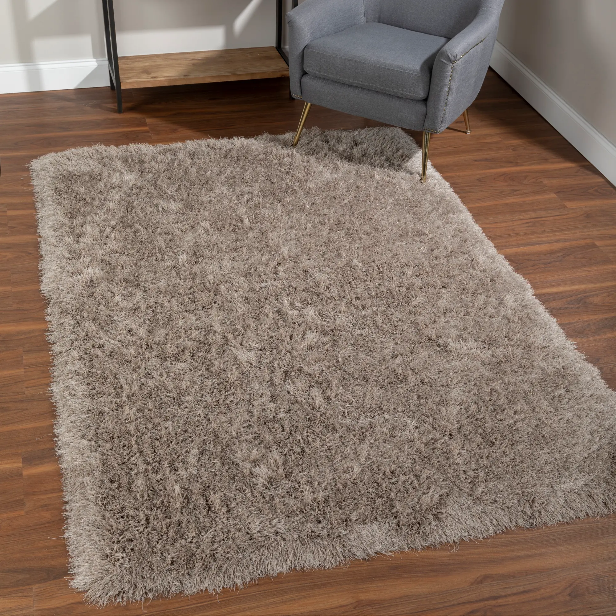 IA100MU5X8 Impact 5' x 8' Mushroom Brown Shag Rug-5