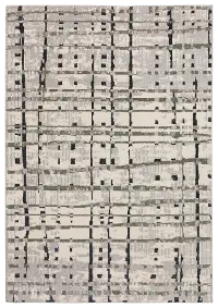 KM4GR5X7 Karma 5' x 8' Abstract Gray Area Rug