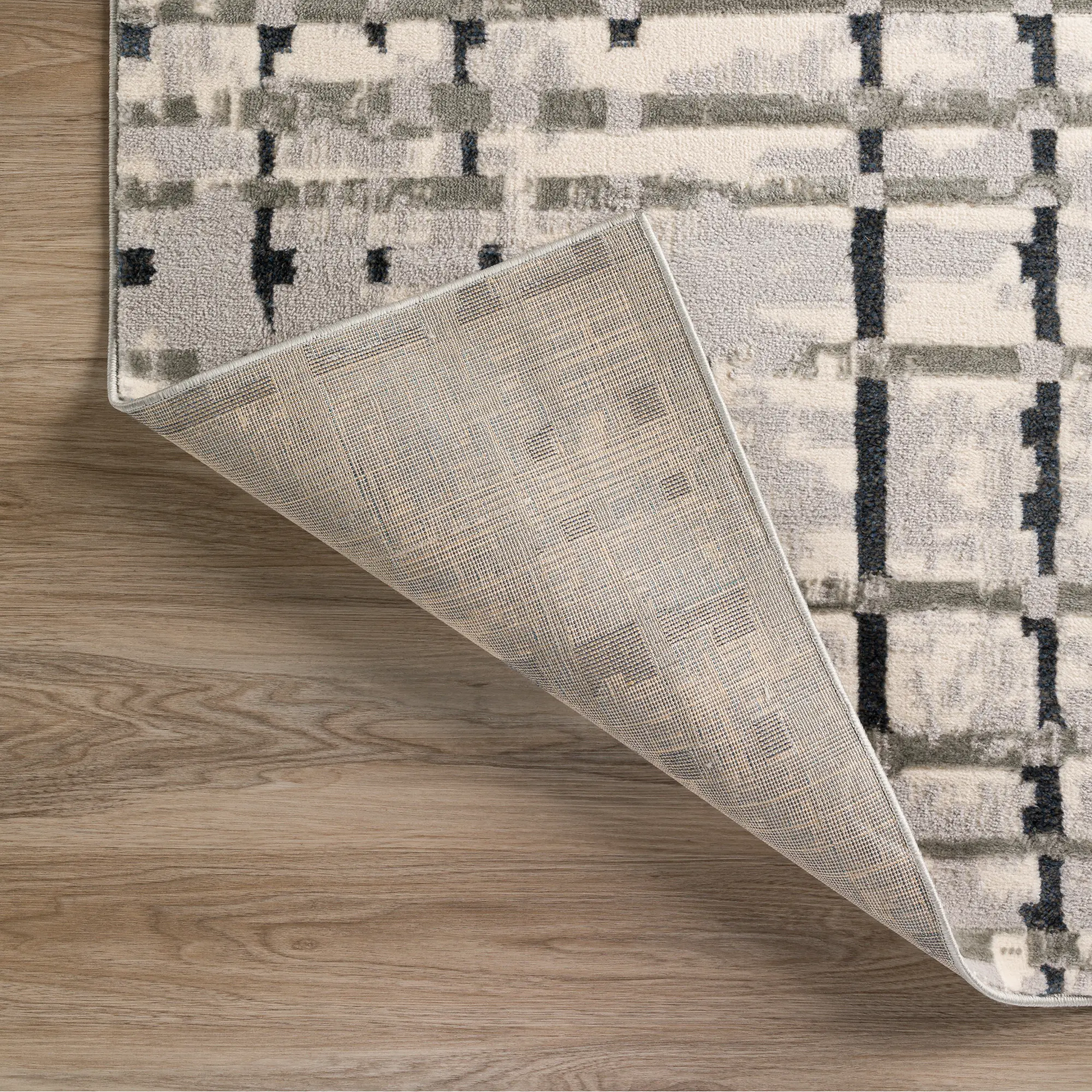 KM4GR5X7 Karma 5' x 8' Abstract Gray Area Rug-3