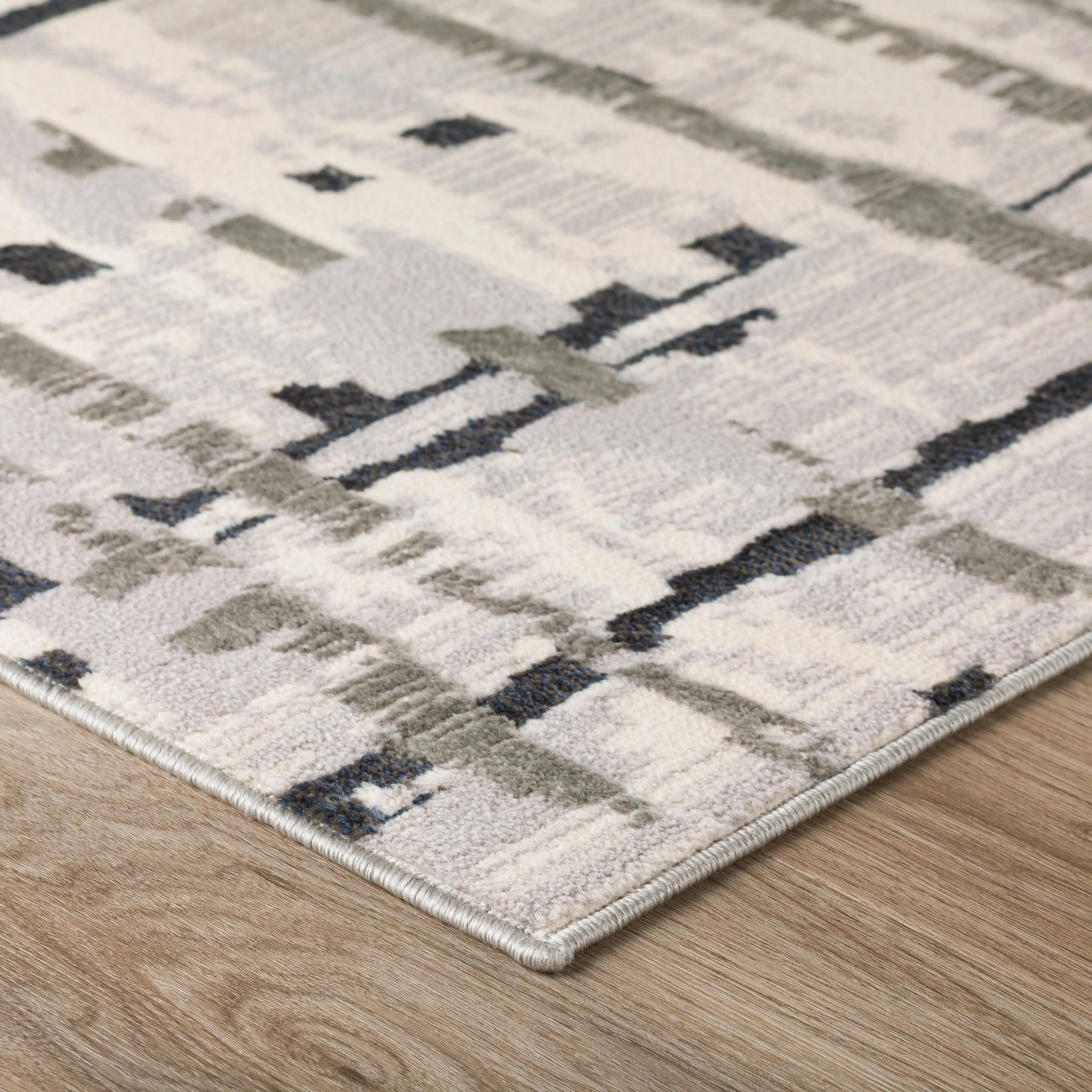KM4GR5X7 Karma 5' x 8' Abstract Gray Area Rug-4