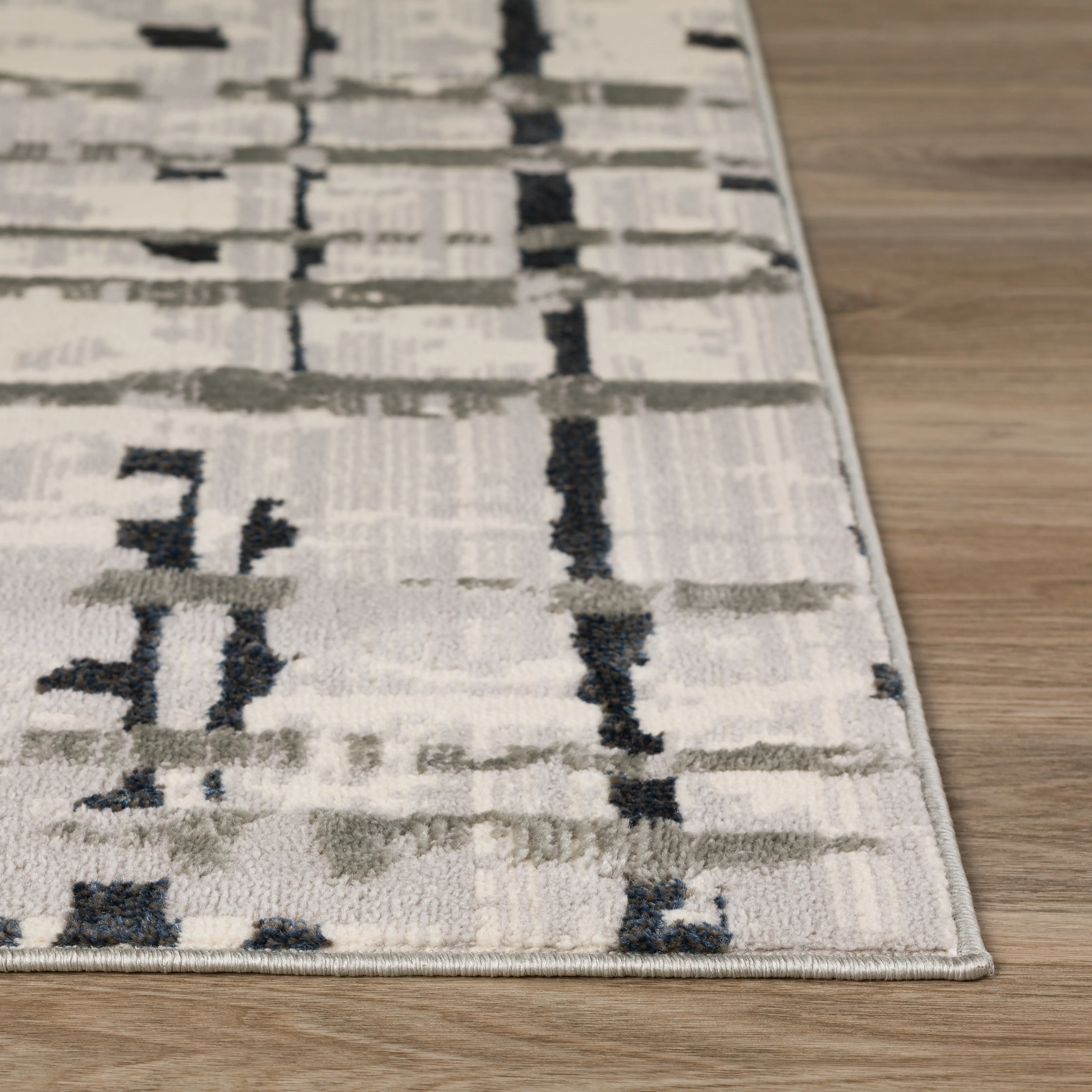 KM4GR5X7 Karma 5' x 8' Abstract Gray Area Rug-7