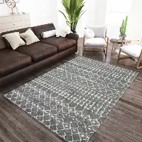 MQ2ME5X7 Marquee 5 x 8 Metal Gray Shag Rug
