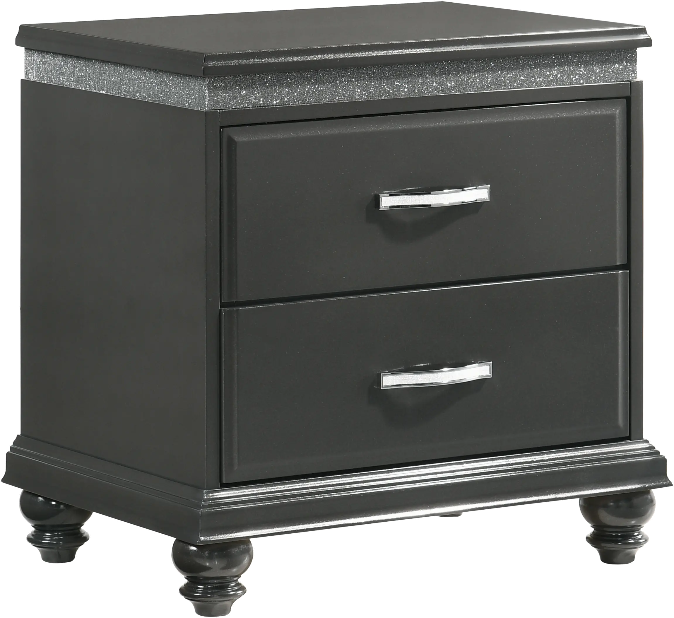 Contemporary Dark Gray Nightstand - Frampton-1