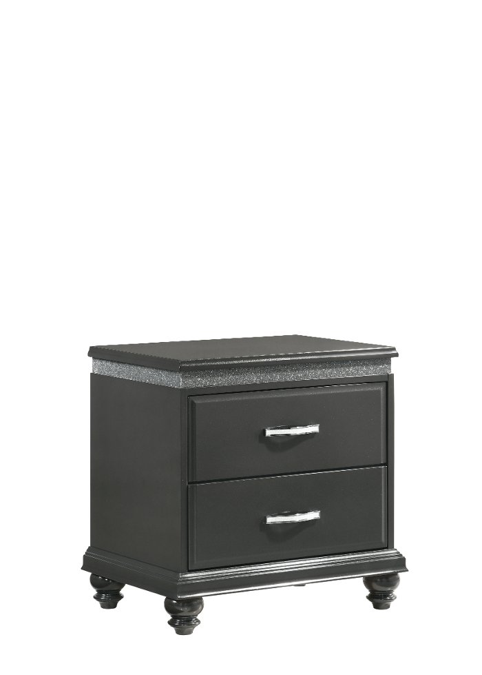 Contemporary Dark Gray Nightstand - Frampton