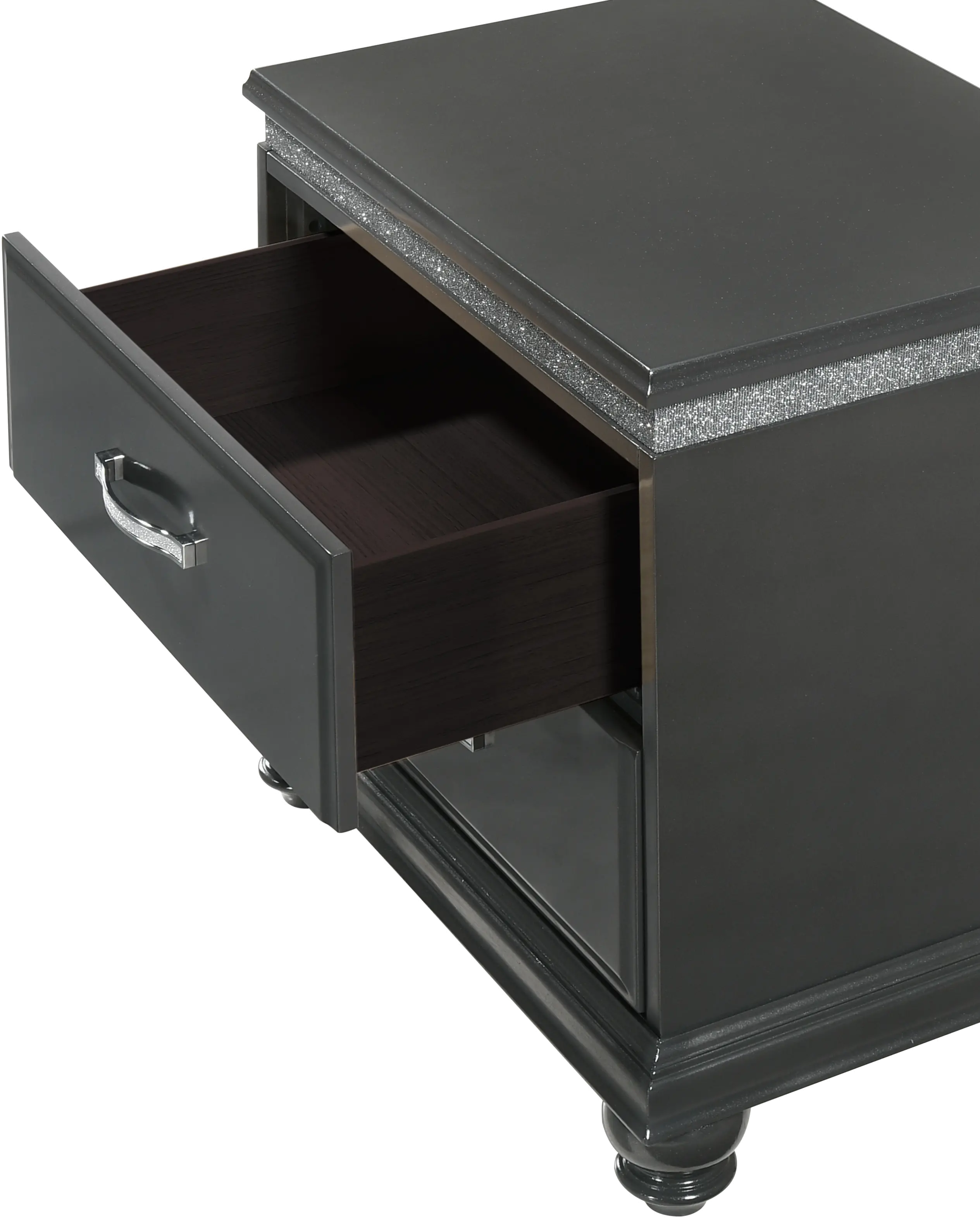Contemporary Dark Gray Nightstand - Frampton-2