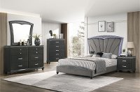 Contemporary Dark Gray 4 Piece King Bedroom Set - Frampton