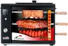 BG-03LXK-BLACK Brazilian Flame Rotisserie Grill with 3 Skewers and Upper Tray - Black
