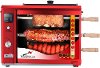 BG-03LXK-RED Brazilian Flame Rotisserie Grill with 3 Skewers and Upper Tray - Red