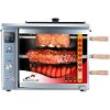 BG-03LXK-SILVER Brazilian Flame Rotisserie Grill with 3 Skewers and Upper Tray - Stainless Steel