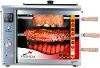 BG-03LXK-SILVER Brazilian Flame Rotisserie Grill with 3 Skewers and Upper Tray - Stainless Steel