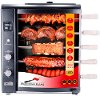 BG-05LXK-BLACK Brazilian Flame Rotisserie Grill with 5 Skewers and Upper Tray - Black