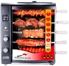 BG-05LXK-BLACK Brazilian Flame Rotisserie Grill with 5 Skewers and Upper Tray - Black