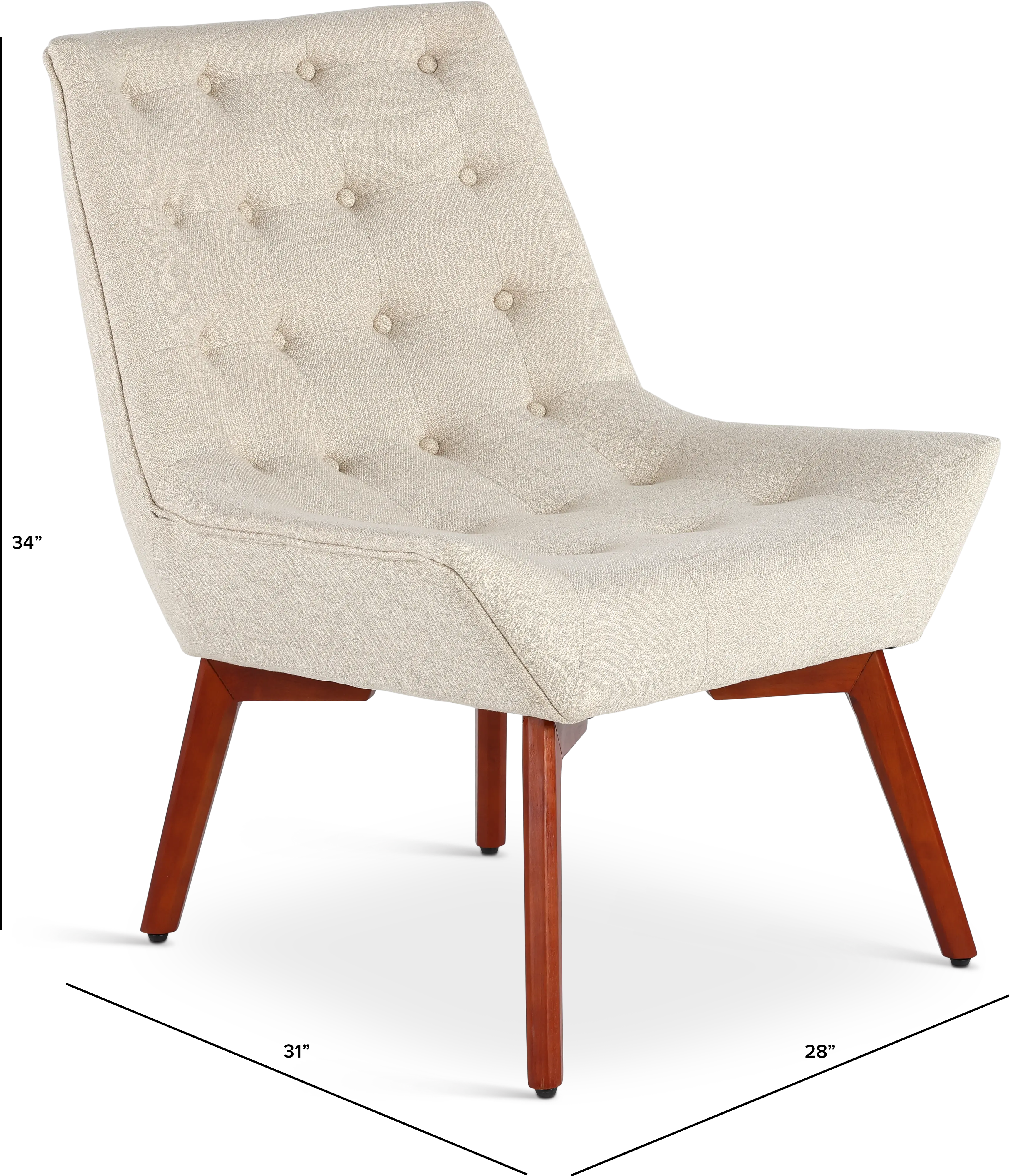 Mid Century Modern Beige Accent Chair - Ventura-2