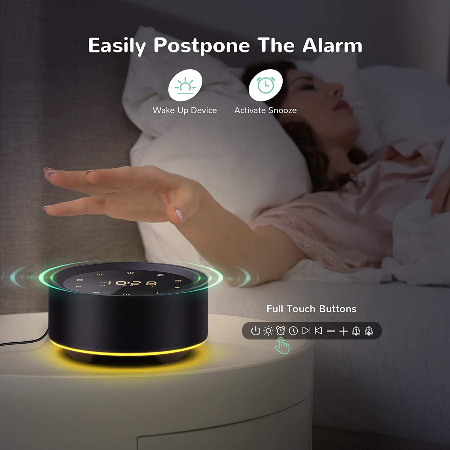 Letsfit White Noise Sleep Sound Machine with Alarm Clock-4