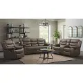 Java 2 Piece Light Brown Reclining Sofa and Loveseat - Expedition