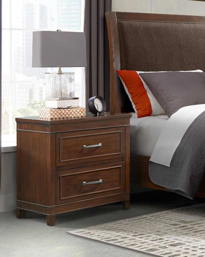 La Jolla Contemporary Walnut Brown Nightstand