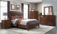 La Jolla Walnut Brown 4 Piece King Bedroom Set
