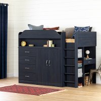 12395 Contemporary Blue Twin Loft Bed - Asten-1