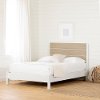 13214 White and Elm Full Platform Bed with Headboard - Munich