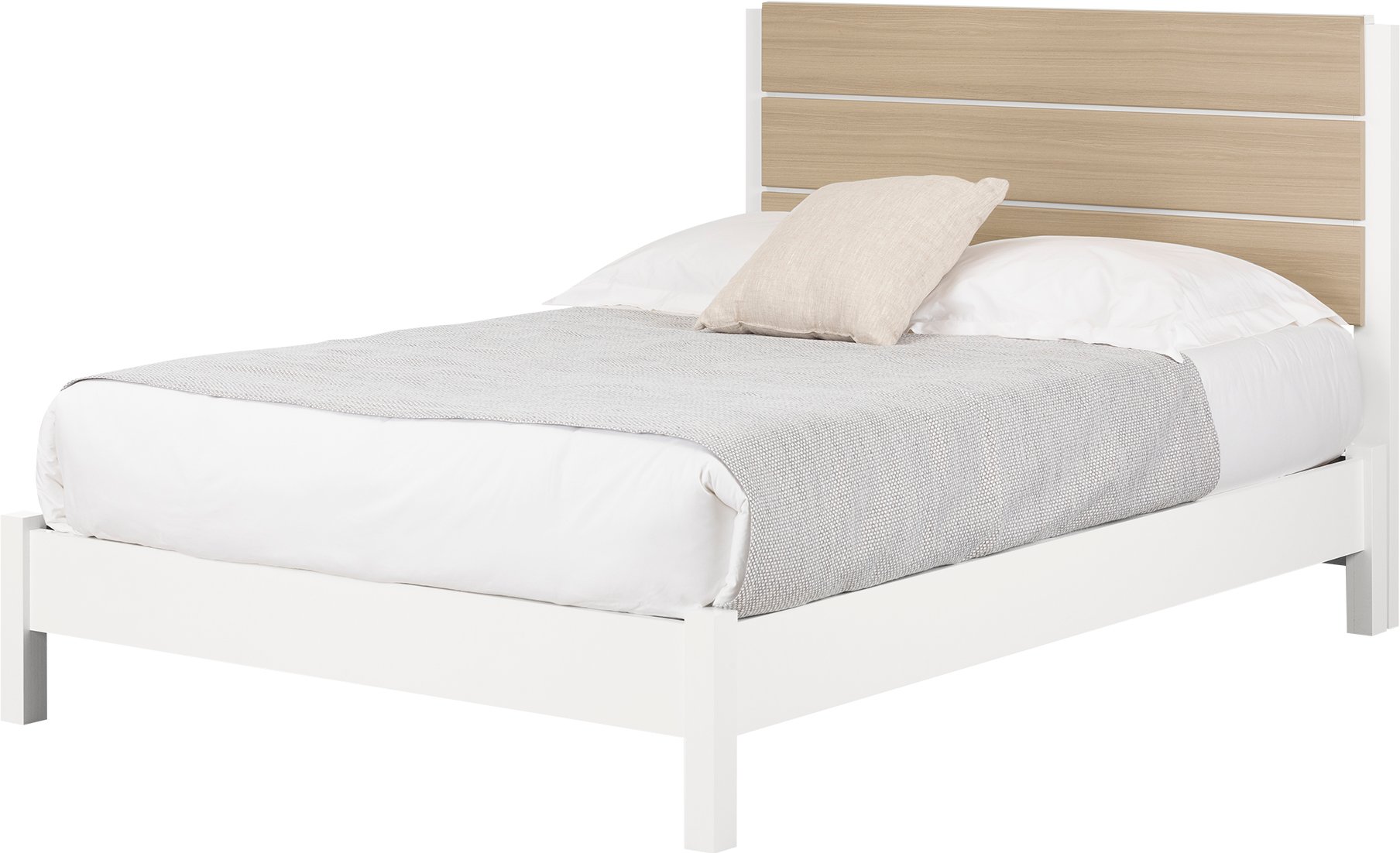 13214 White and Elm Full Platform Bed with Headboard - Munich-5