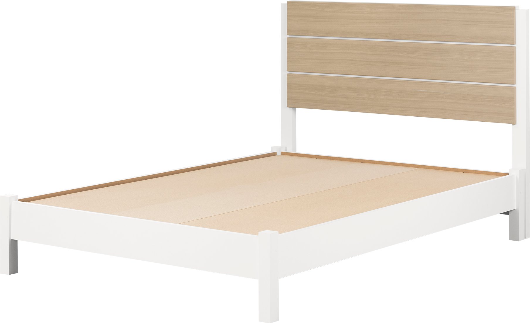 13214 White and Elm Full Platform Bed with Headboard - Munich-8