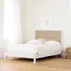 13214 White and Elm Full Platform Bed with Headboard - South Shore