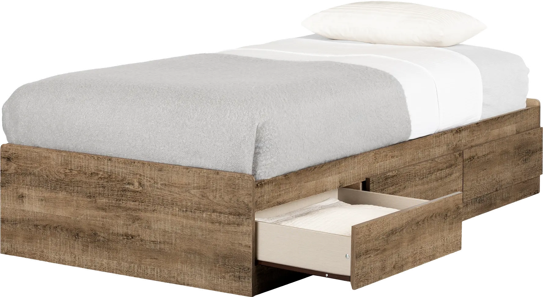 13719 Farmhouse Weathered Oak Twin Mates Storage Bed - Munich-5