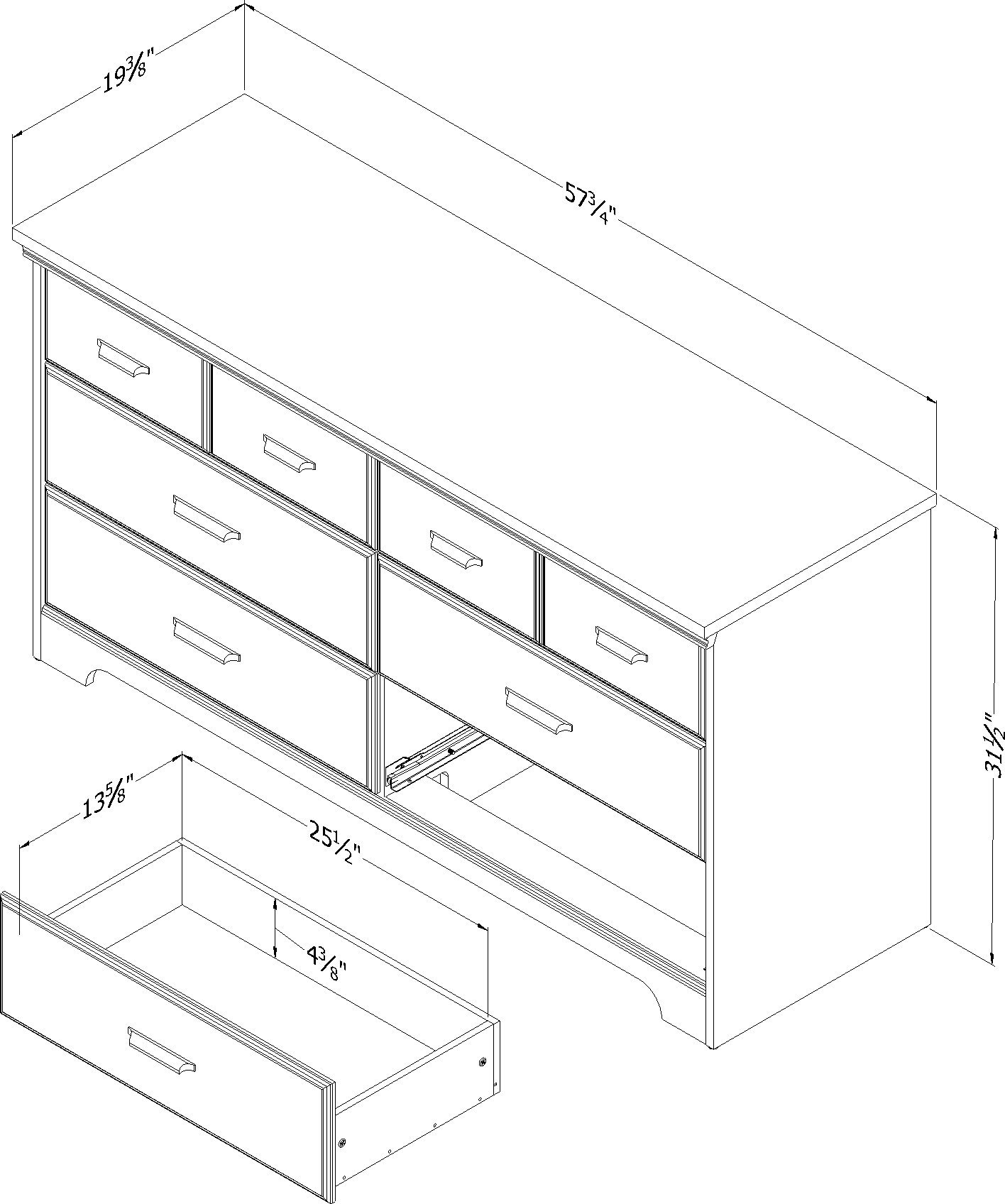13112 Versa Classic Rubbed Black Dresser-6