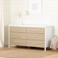 13207 Contemporary Soft Elm & White Dresser - Munich