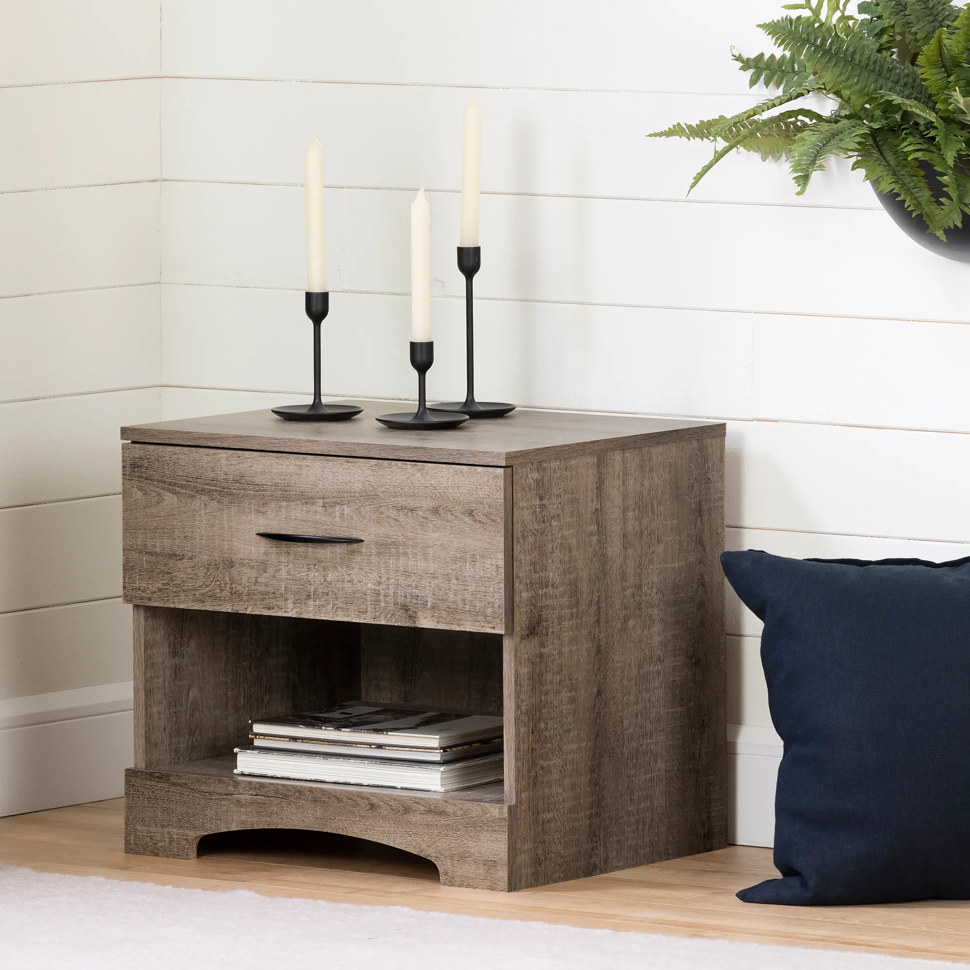 13116 Step One Weathered Oak 1-Drawer Nightstand-1