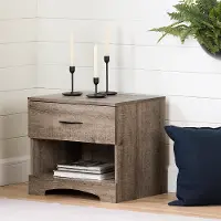 13116 Step One Weathered Oak 1-Drawer Nightstand