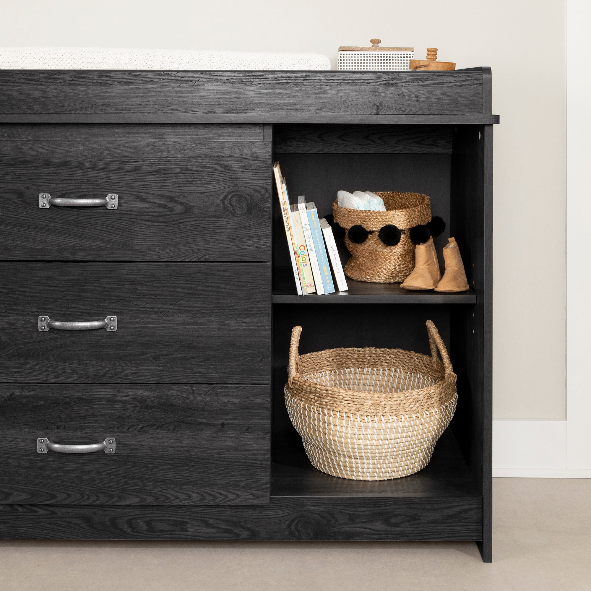 13286 Farmhouse Gray Oak Changing Table - Tassio-2