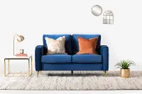 13055 Modern Dark Blue Loveseat - Live-It Cozy