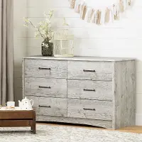 12995 Helson Seaside Pine 6-Drawer Dresser