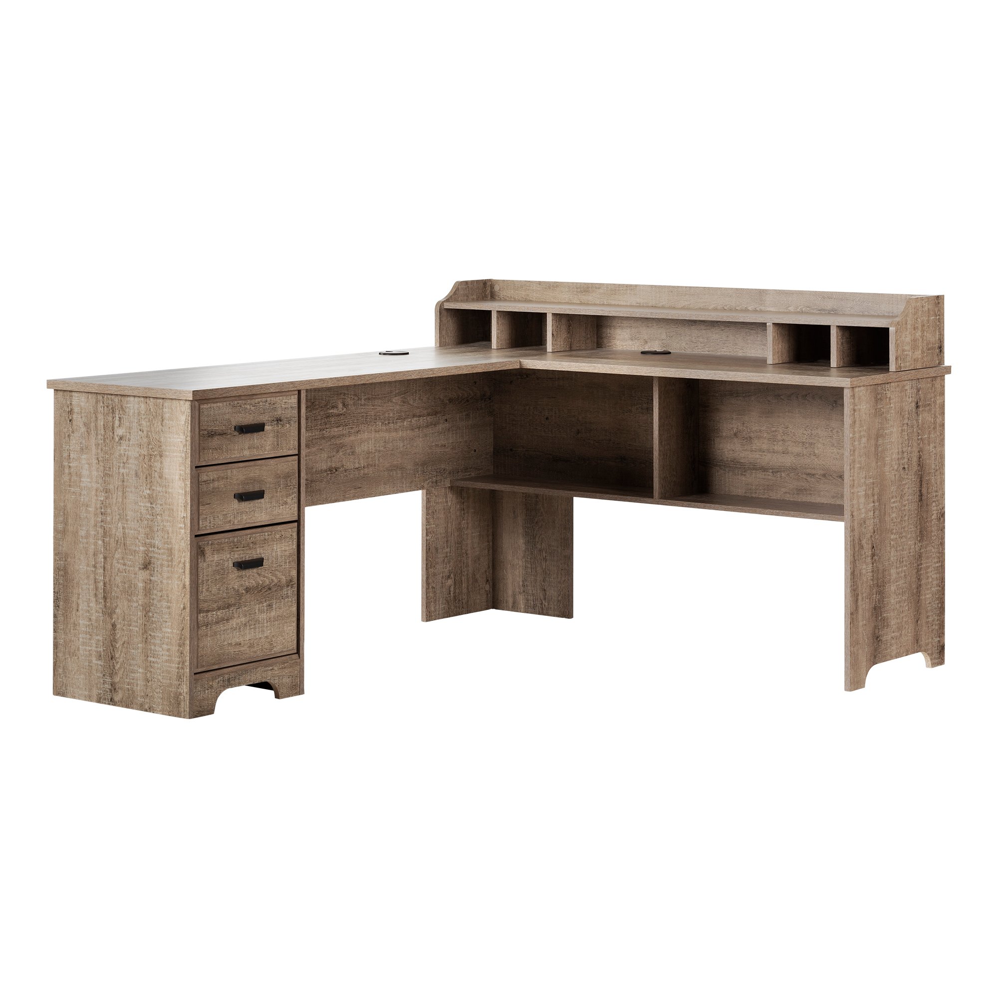 13108 Versa Weathered Oak L-Shaped Desk-5