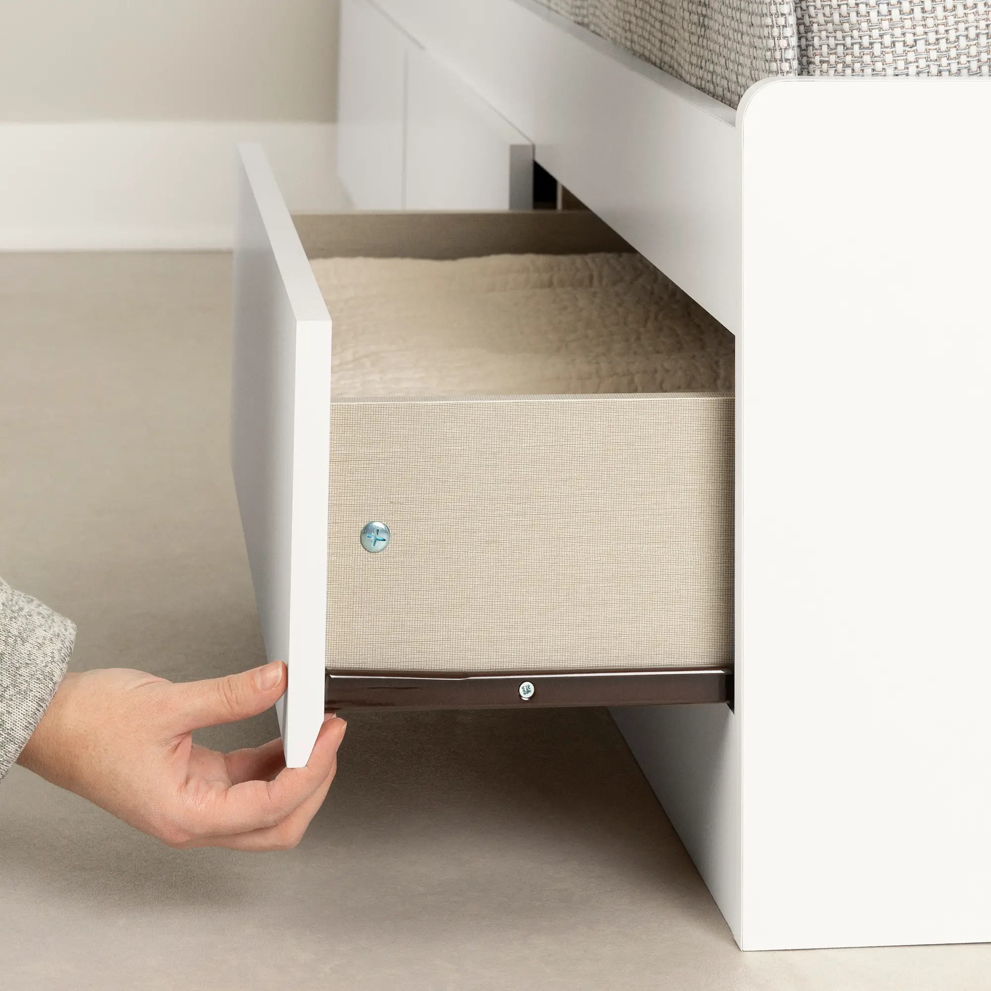 13718 Contemporary White Twin Mates Storage Bed - Munich-4