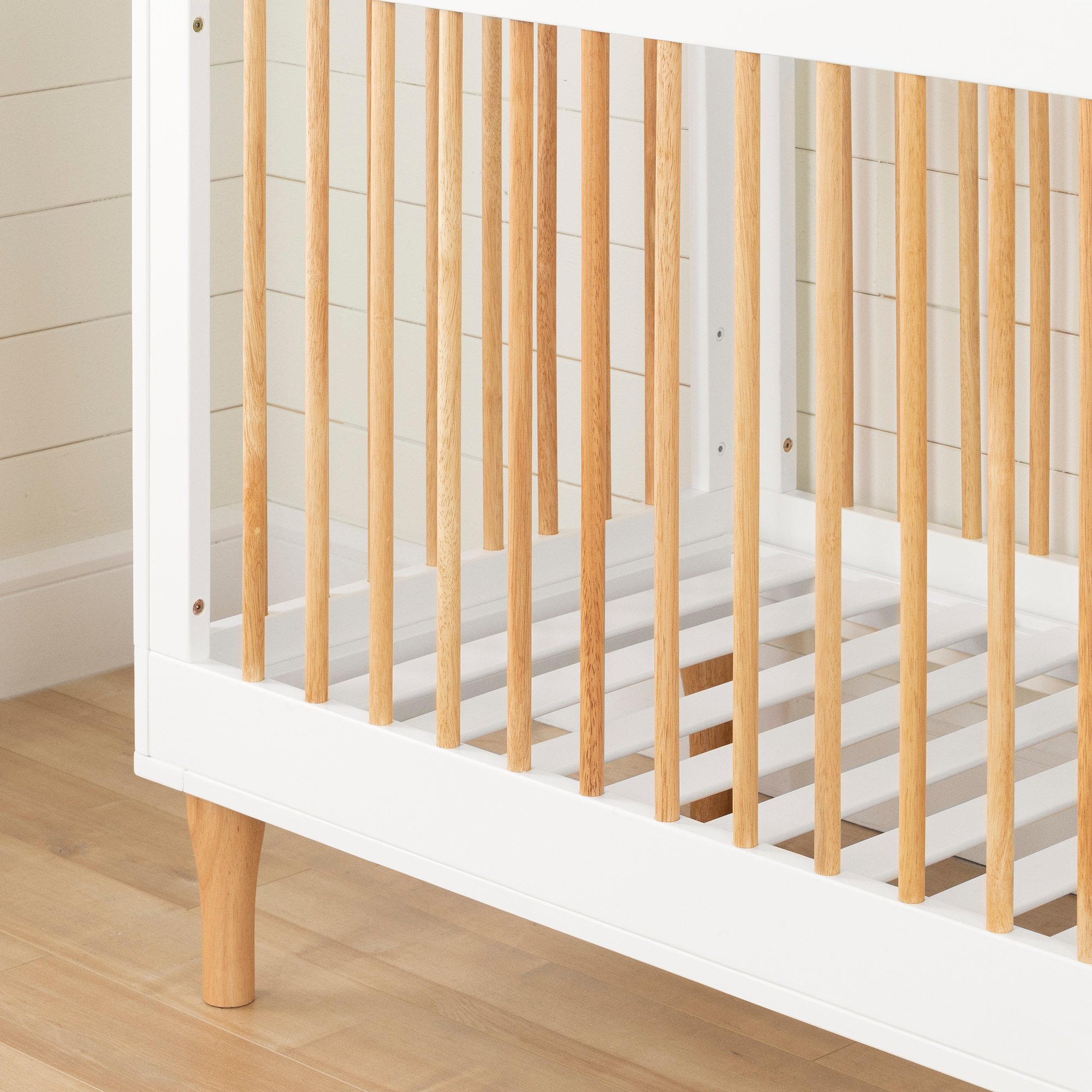 12937 Balka White and Natural 3-in-1 Convertible Crib-2
