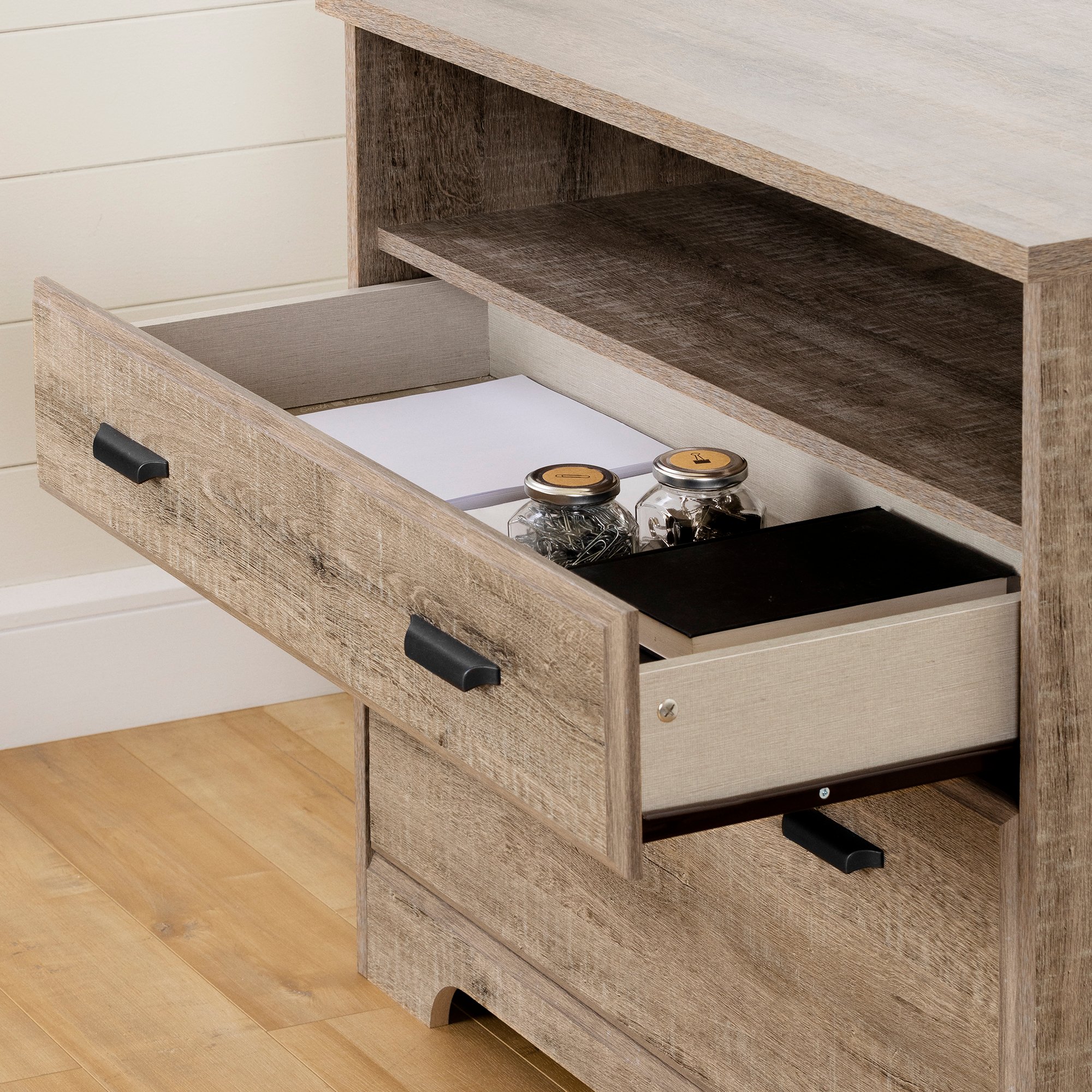 13102 Versa Weathered Oak 2-Drawer File Cabinet-2